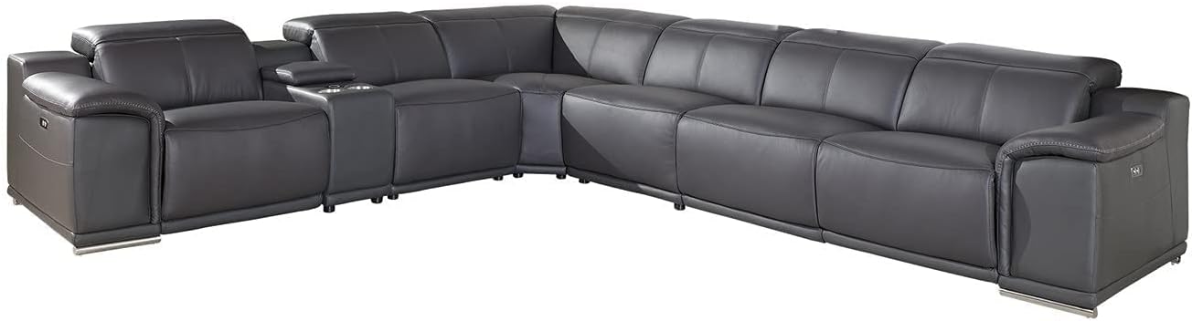 Blackjack Furniture Venice Leather Sectional Sofa With Recliners