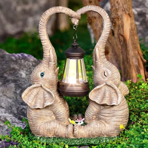 Vereemy Elephant Statues With LED Solar Lights - Image 3