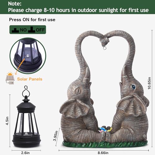 Vereemy Elephant Statues With LED Solar Lights - Image 5