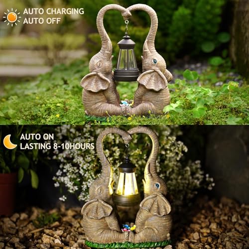 Vereemy Elephant Statues With LED Solar Lights - Image 2