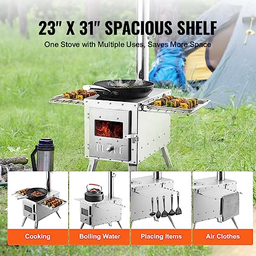 VEVOR Camping Wood Stove With Chimney Pipes - Image 3