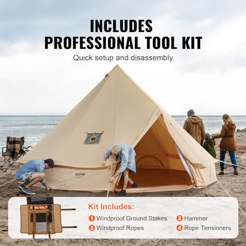 VEVOR Canvas Bell Tent 4 Seasons, 6 m - Image 5