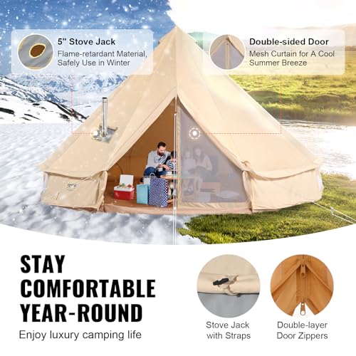 VEVOR Canvas Yurt Tent, 4 Seasons Camping - Image 4