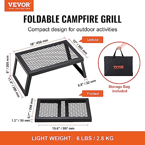 VEVOR Folding Campfire Grill, 18" Camping Grates - Image 5