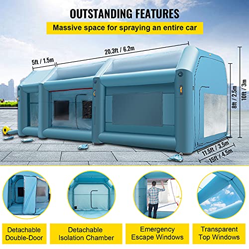 VEVOR Portable Inflatable Paint Booth, 26x15x10ft - Image 4