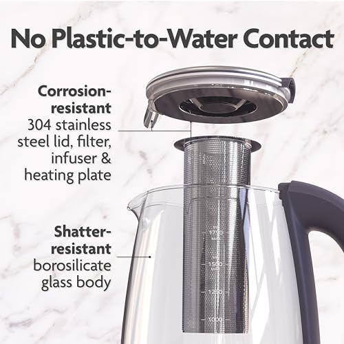 Vianté Electric Glass Tea Kettle With Infuser - Image 4