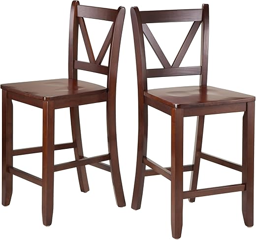 Winsome Victor 2-Piece V-Back Counter Stools