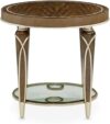 Michael Amini Villa Cherie Wood & Glass End Table