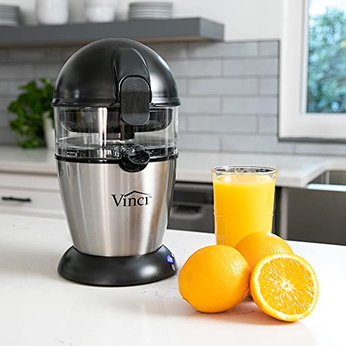 VINCI Hands Free Electric Citrus Juicer, Black/Stainless Steel - Image 3