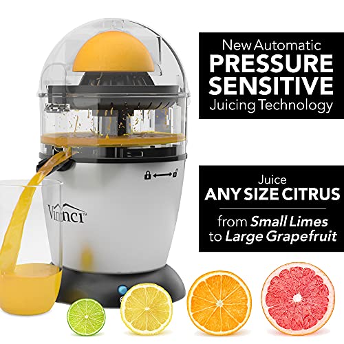 VINCI Hands Free Electric Citrus Juicer, Black/Stainless Steel - Image 2