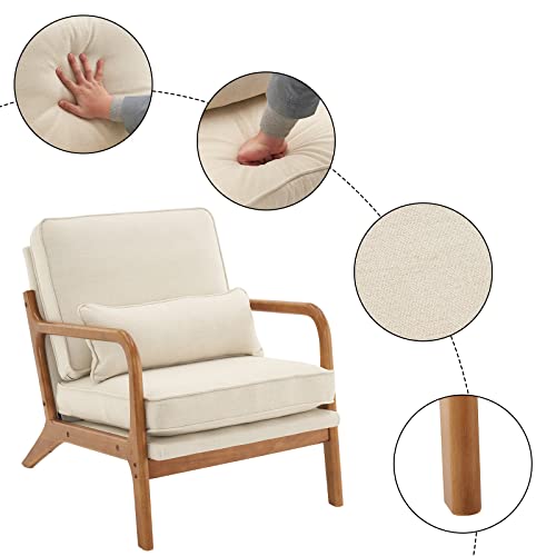 VINGLI Cozy Beige Linen Accent Chairs Set - Image 3