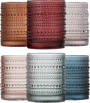 Khen Vintage Colored Hobnail Tumbler Set