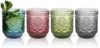 Topsky Vintage Embossed Floral Glassware Set