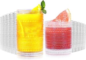 Lvtrupc Vintage Hobnail Drinking Glasses Set