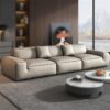 CGTENBS Vintage Leather Upholstered Sofa Furniture (D)