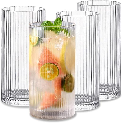 INSETLAN Vintage Origami Style Glass Cups Set