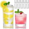 Triplorare Vintage Ribbed Water Glasses Set