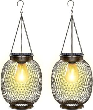 Collasis Vintage Solar Hanging Lanterns Outdoor Decor