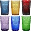 Kingrol Vintage Water Glasses Set, 6 Pack