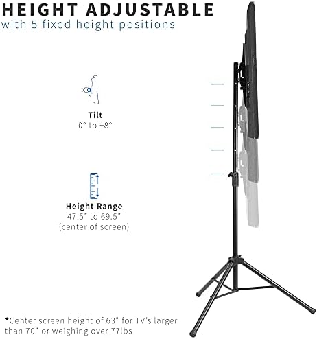 VIVO Black Tripod TV Floor Stand - Image 3