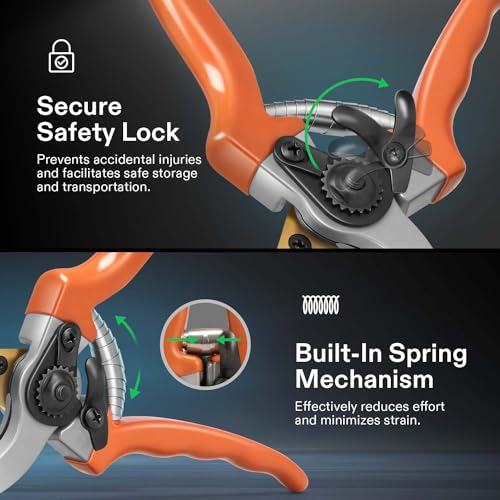 VIVOSUN 8" Bypass Pruning Shears, Ultra Sharp - Image 3