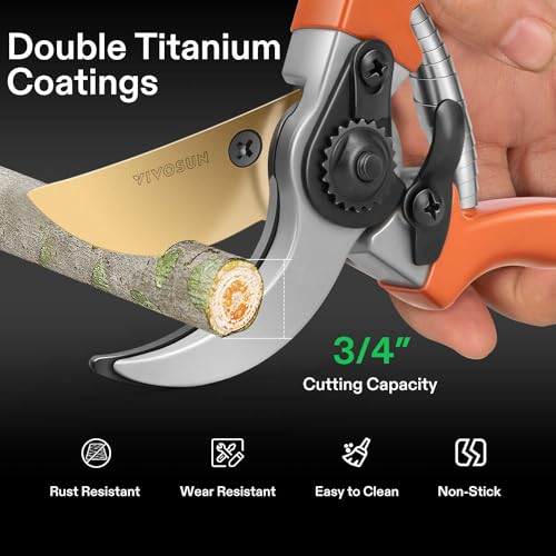 VIVOSUN 8" Bypass Pruning Shears, Ultra Sharp - Image 2