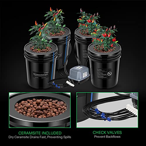 VIVOSUN DWC Hydroponics Grow System, 5-Gallon - Image 4