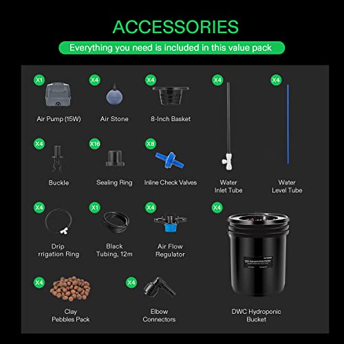 VIVOSUN DWC Hydroponics Grow System, 5-Gallon - Image 5