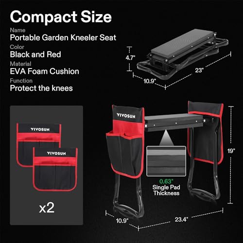 VIVOSUN Garden Kneeler And Seat, Foldable Stool - Image 2