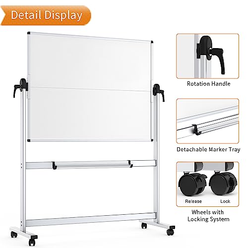 VIZ-PRO Double-Sided Mobile Whiteboard, 48 x 36 Inches - Image 5