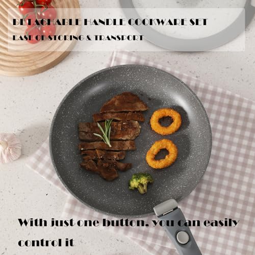 vkoocy Gray Non Stick Pot And Pan Set - Image 3