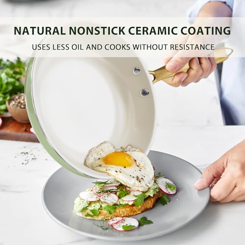 VONIKI Ceramic Non Stick Cookware Set With Utensils - Image 3