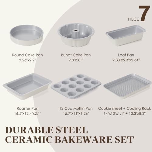 VONIKI Ceramic Nonstick Bakeware Set - 7 PCS - Image 2