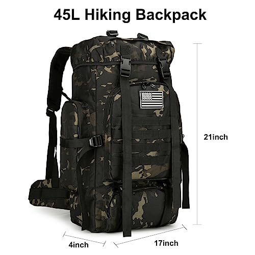 W WINTMING 45L Hiking Backpack Molle Military - Image 3