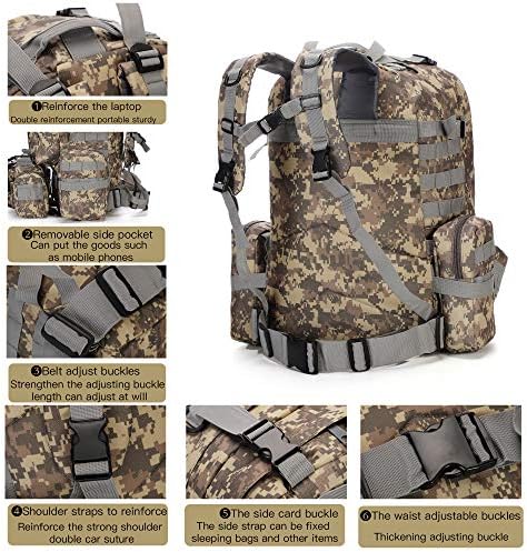 W WINTMING Military Tactical Backpack 45+10L Army - Image 3