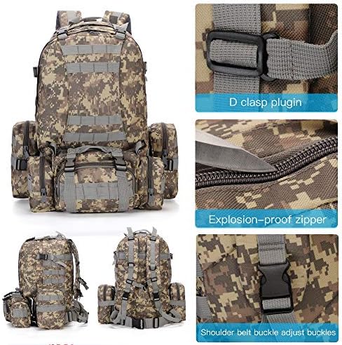 W WINTMING Military Tactical Backpack 45+10L Army - Image 4