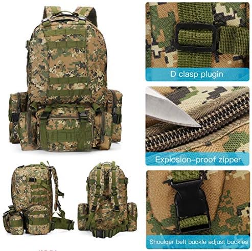W WINTMING Military Tactical Backpack 45+10L Army - Image 4