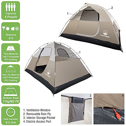 Wakeman 4 Person Water-Resistant Camping Tent - Image 3