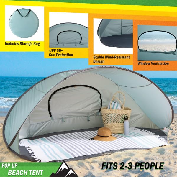 Wakeman Pop-Up Beach Tents - Instant Shade Canopies - Image 4