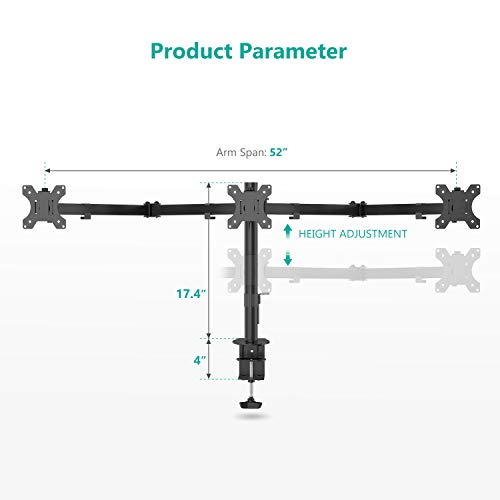 WALI Triple Monitor Desk Mount M003S - Image 3