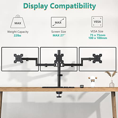 WALI Triple Monitor Desk Mount M003S - Image 5
