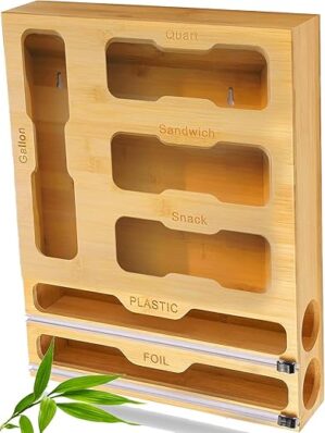 Redi- Wall Mount Bamboo Organizer For Ziplock
