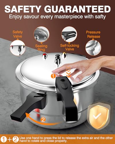 WantJoin 10Qt Aluminum Pressure Cooker With Release Valve - Image 3