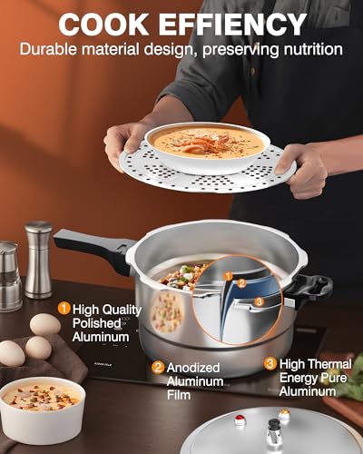 WantJoin 10Qt Aluminum Pressure Cooker With Release Valve - Image 2