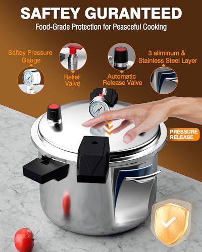 WantJoin Pressure Cooker With Pressure Control Gauge (23QT) - Image 3