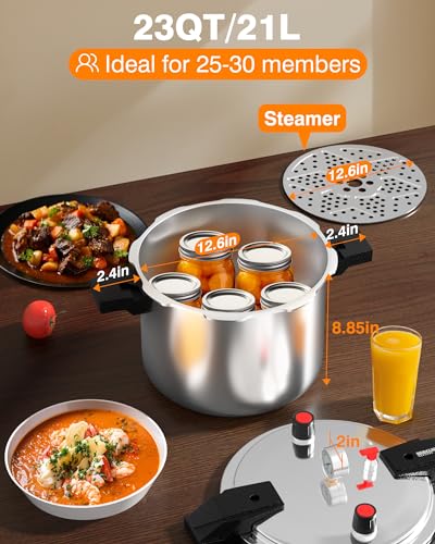 WantJoin Pressure Cooker With Pressure Control Gauge (23QT) - Image 5