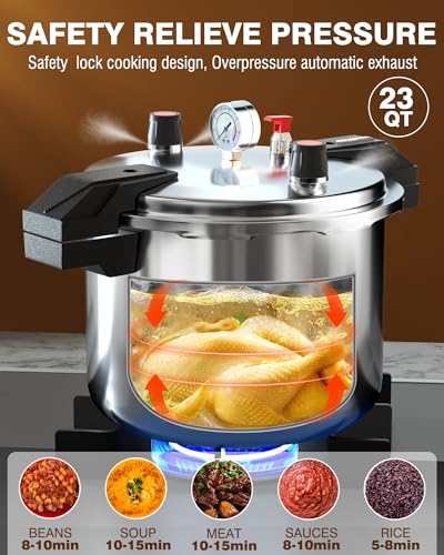 WantJoin Pressure Cooker With Pressure Control Gauge (23QT) - Image 2