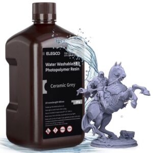 ELEGOO Water Washable 3D Printer Resin, Ceramic Grey