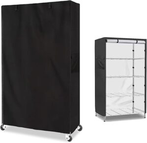 Aacabo Waterproof Storage Shelving Unit Cover, Black