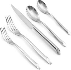 QUEARI Wave 20-Piece Forged Stainless Steel Flatware